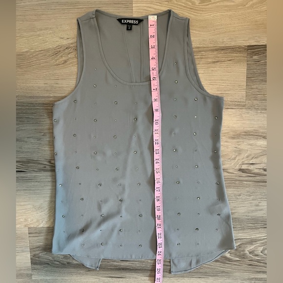 Express Gray Split Back Tank with Rhinestones - Size XS - Picture 4 of 6